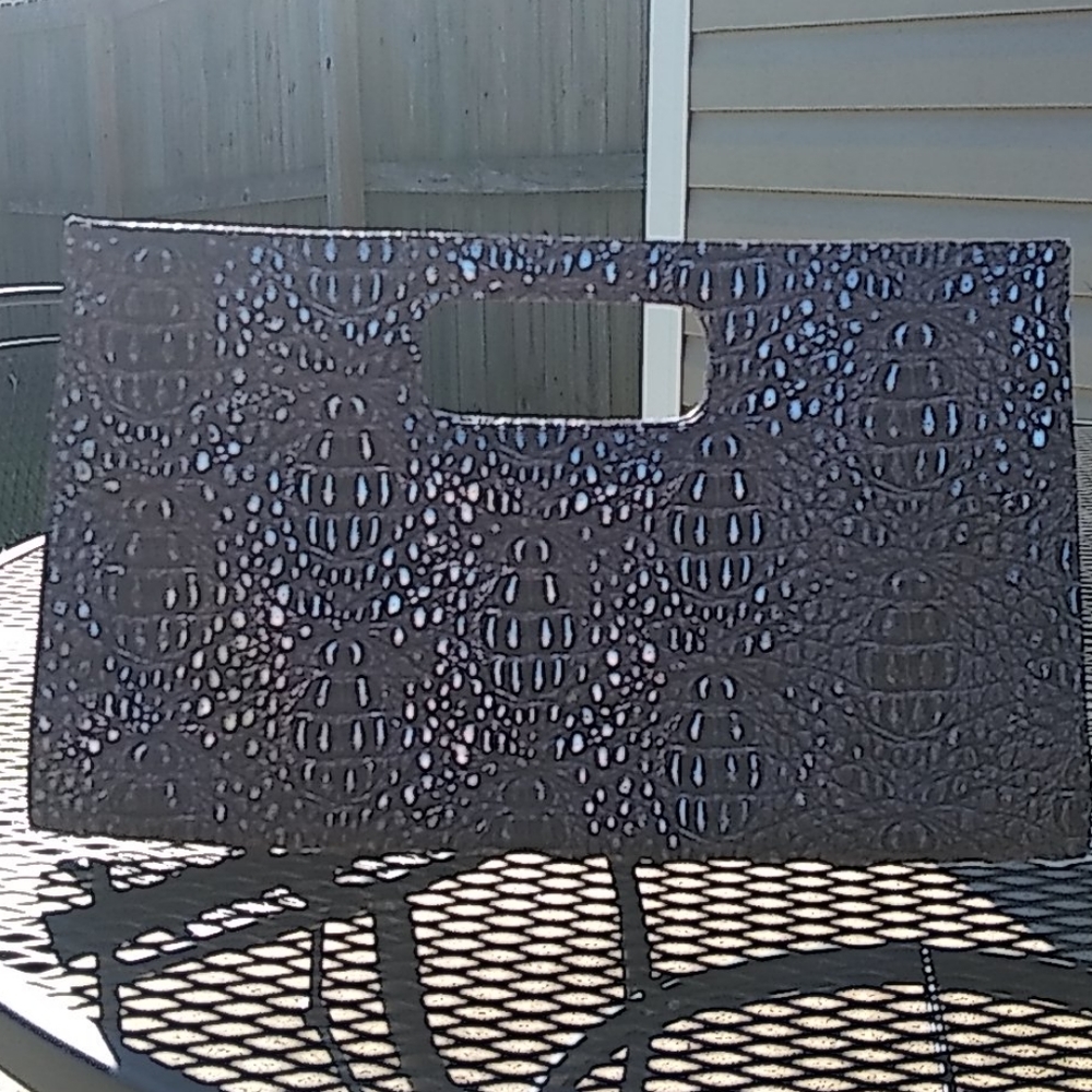 Faux crocodile clutch